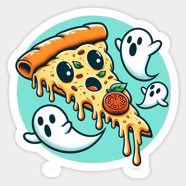 Funny Pizza Ghost Halloween Sticker by logiamerch